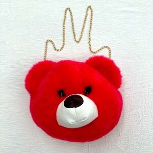 Pink Teddy Bear Plush Purse